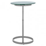 Oria End Table with White Marble Effect Glass Top, White
