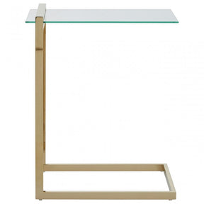 Oria Warm Metallic Finish End Table, Clear