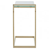 Oria Warm Metallic Finish End Table, Clear