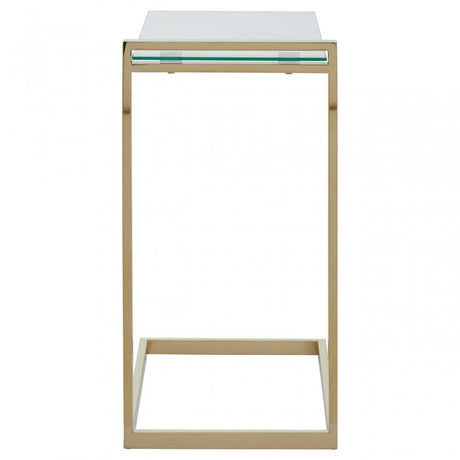 Oria Warm Metallic Finish End Table, Clear