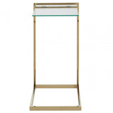 Oria Warm Metallic Finish End Table, Clear