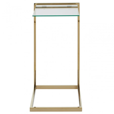 Oria Warm Metallic Finish End Table, Clear