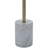 Oria White Marble End Table, White
