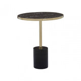 Oria Warm Metallic End Table, Black