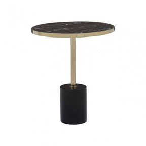 Oria Warm Metallic End Table, Black