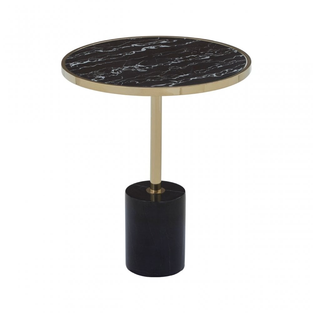 Oria Warm Metallic End Table, Black