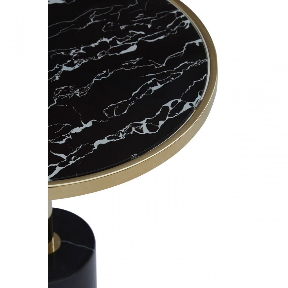 Oria Warm Metallic End Table, Black