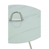 Oria Steel and Modern Glass End Table, White