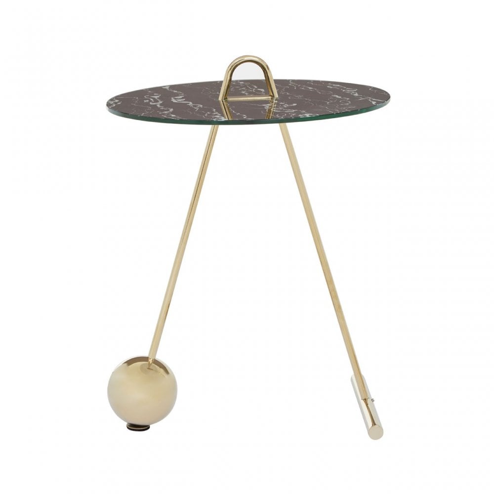 Oria Warm Metallic End Table, Black