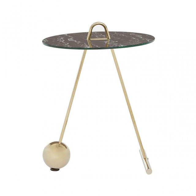 Oria Warm Metallic End Table, Black