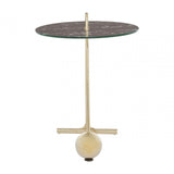 Oria Warm Metallic End Table, Black