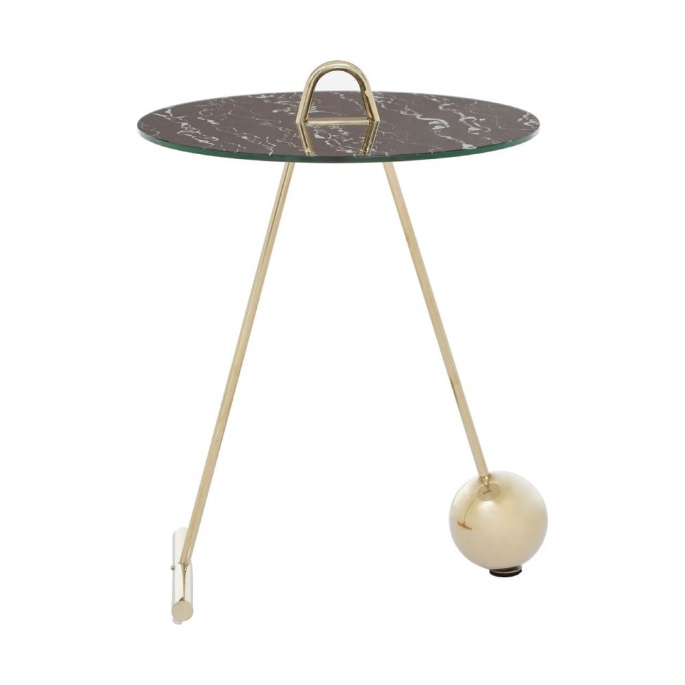 Oria Warm Metallic End Table, Black