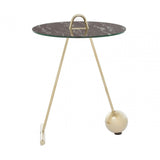 Oria Warm Metallic End Table, Black