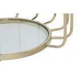 Oria Warm Metallic Side Table with Glass Top, Gold