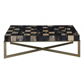 Relic Coffee Table with Brass Finish, Multi-Coloured