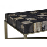 Relic Coffee Table with Brass Finish, Multi-Coloured