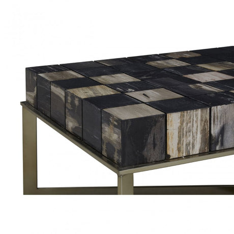 Relic Coffee Table with Brass Finish, Multi-Coloured