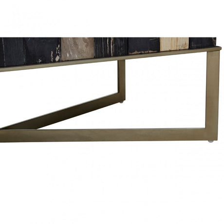 Relic Coffee Table with Brass Finish, Multi-Coloured