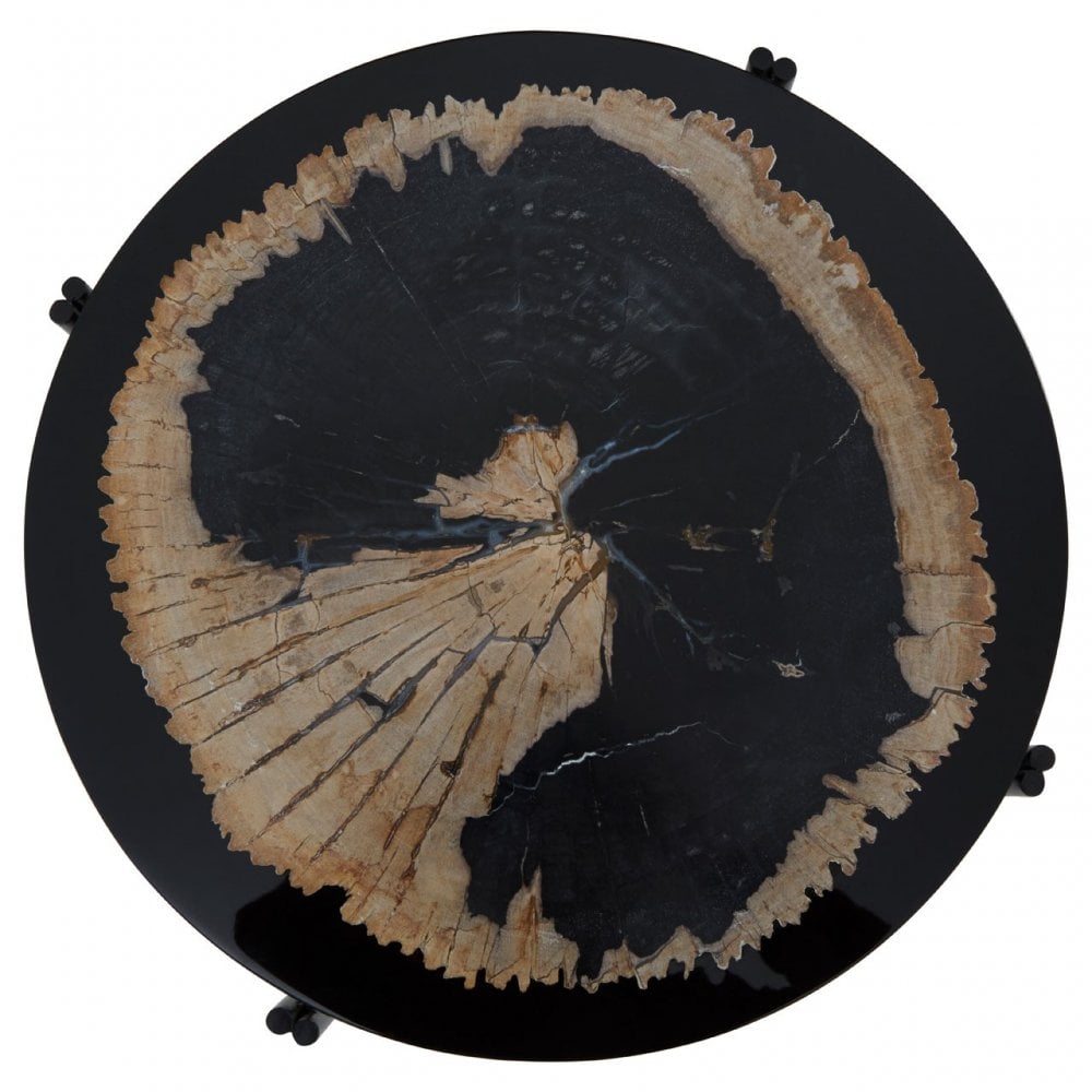 Relic Side Table with Resin Powder Coated Frame, Black