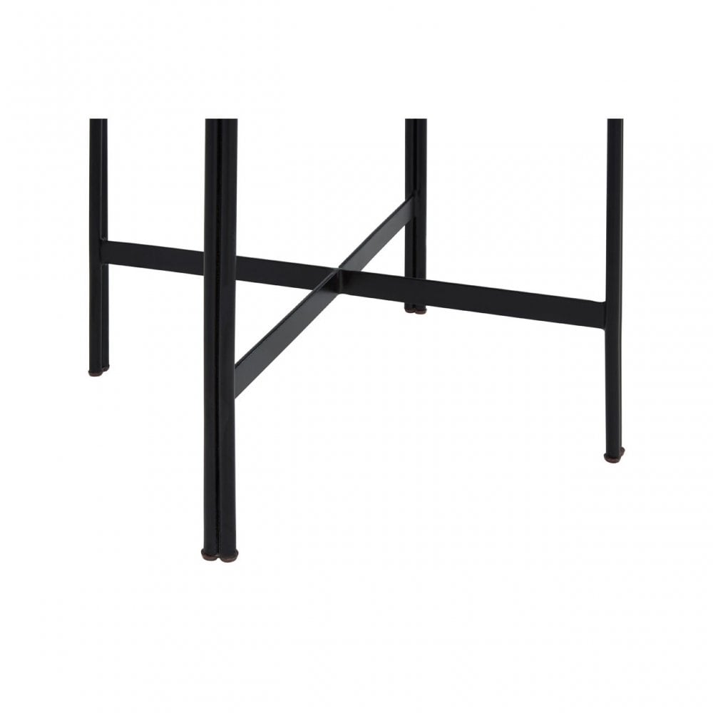 Relic Side Table with Resin Powder Coated Frame, Black