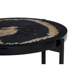 Relic Side Table with Resin Powder Coated Frame, Black