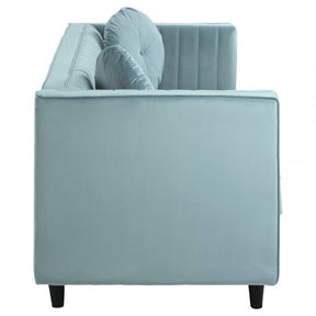 Farah 3 Seat Midnight Green Velvet Sofa, Green