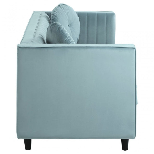 Farah 3 Seat Midnight Green Velvet Sofa, Green