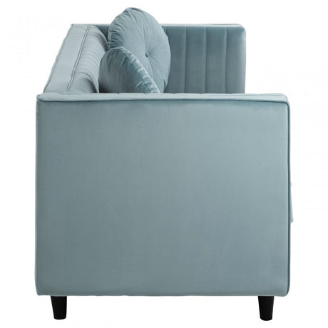 Farah 3 Seat Midnight Green Velvet Sofa, Green