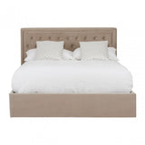Hannah Mink Velvet Double Ottoman Bed, Beige