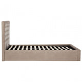 Hannah Mink Velvet Double Ottoman Bed, Beige