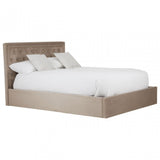 Hannah Mink Velvet Double Ottoman Bed, Beige