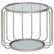 Oria Side Table with Glass Top, Silver