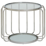 Oria Side Table with Glass Top, Silver