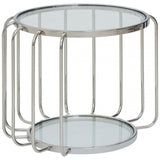 Oria Side Table with Glass Top, Silver