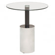 Oria End Table with Silver Base, Black