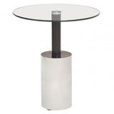 Oria End Table with Silver Base, Black