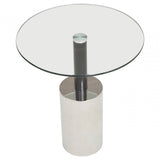 Oria End Table with Silver Base, Black