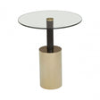Oria End Table with Warm Metallic Base, Black