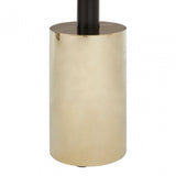 Oria End Table with Warm Metallic Base, Black
