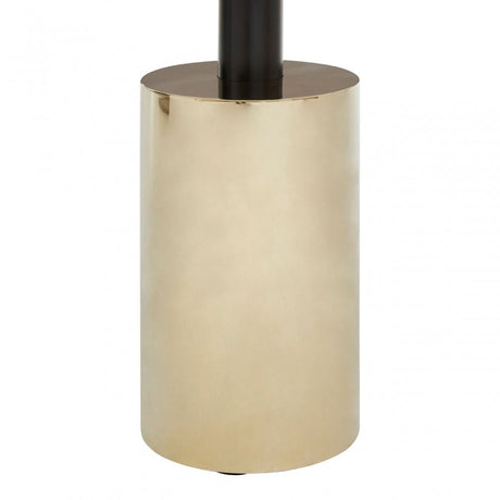 Oria End Table with Warm Metallic Base, Black