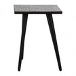 Textured Side Table with Angular Base, Black