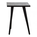 Textured Side Table with Angular Base, Black