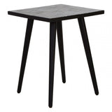 Textured Side Table with Angular Base, Black