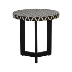 Boho Three Legged Side Table, Black