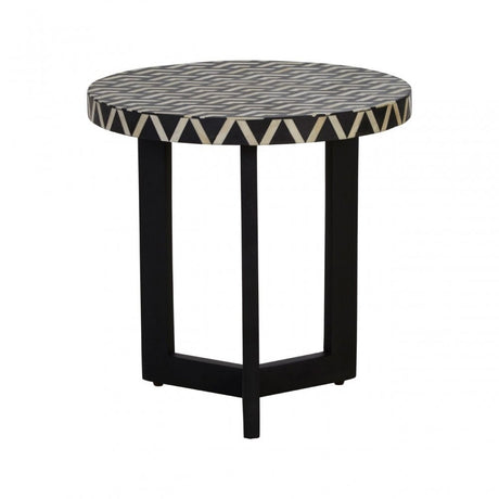 Boho Three Legged Side Table, Black