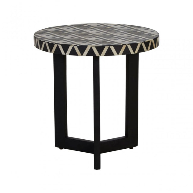 Boho Three Legged Side Table, Black