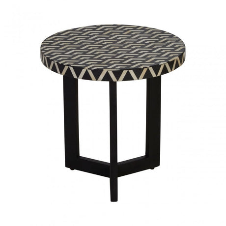 Boho Three Legged Side Table, Black