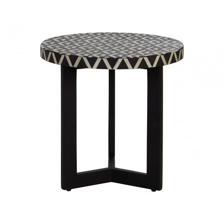 Boho Three Legged Side Table, Black
