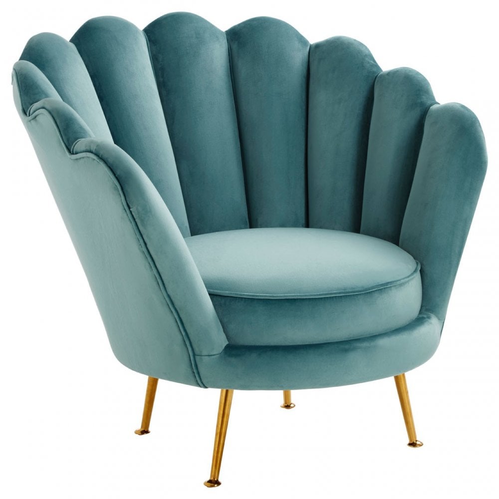 Ovala Blue Scalloped Chair, Blue