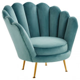 Ovala Blue Scalloped Chair, Blue